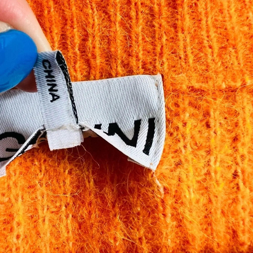 Ganni Orange Knit Crystal-Embellished Cardigan - Picture 7 of 8